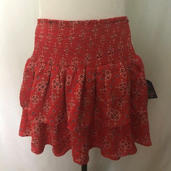 COPY - Forever 21 Aztec Ruffle Mini-Skirt Size XS - Picture 3 of 5